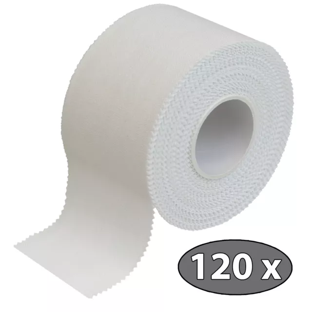 120 x Sport-Tape 3,8 cm x 10 m Sporttape Wettkampf Fingertape weiß