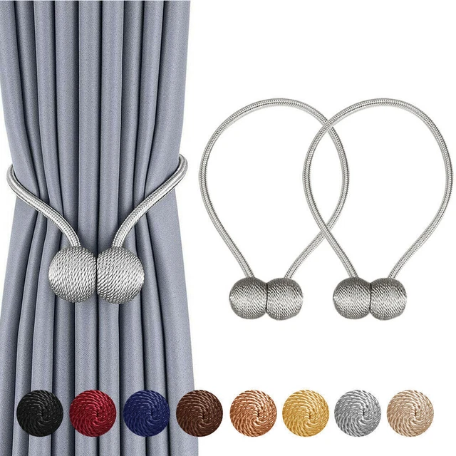 1 Pair Magnetic Window Curtain Tiebacks Holdbacks Buckle Straps Clips Home Decor