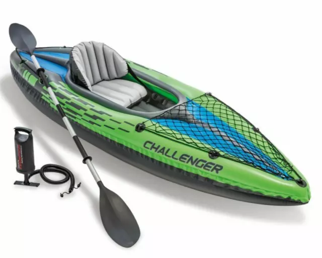 Intex Challenger Sports K1 Kayak Inflatable 1 Person Raft Lake Paddle Boat