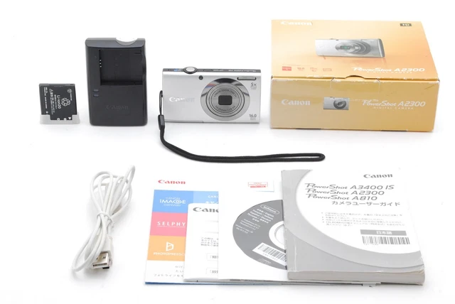 [NEAR MINT in Box] Canon Powershot A2300 HD 16.0 MP Silver Digital Camera JAPAN
