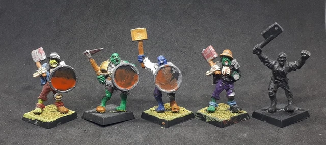Warhammer Fantasy Oldhammer Undead Zombies x5 Metal Games Workshop OOP 1992