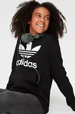 Womens Adidas Trefoil Retro Style Black Hoodie - XS, S, M, L, XL  CLEARANCE
