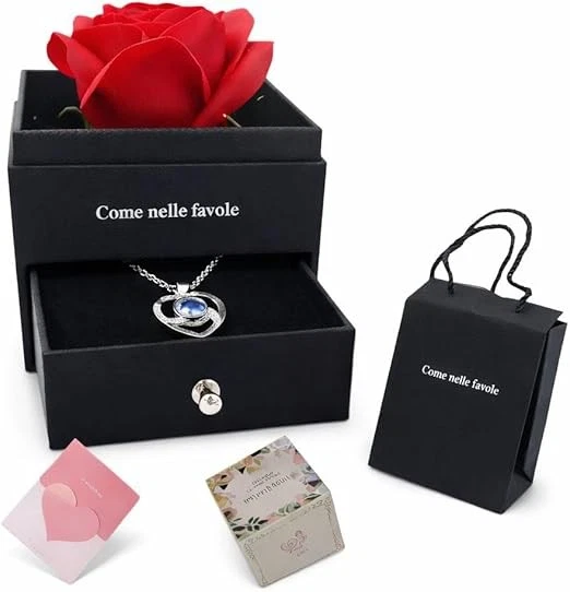 Bramart Collana Donna Festa della Mamma Idea regalo per lei Finitura in Argento, Oro Gioiello Madre Idee Regali Ciondolo - Cofanetto con DEDICA incluso (Festa della Mamma 1