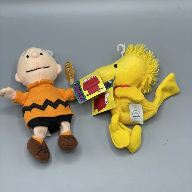 APPLAUSE PEANUTS CHARLIE Brown And Woodstock Beanie Bean Bag Plush Toys