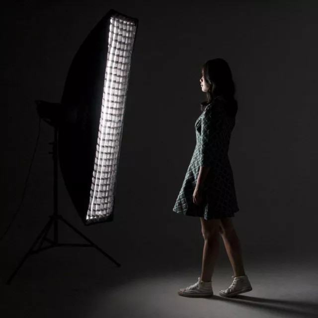 35 X 160 cm Rectangular Softbox Panal Rejilla Estudio Estroboscópico Fotografía Malla Red