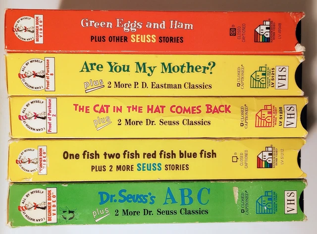 5 VHS LOT Doctor Dr Seuss Beginner Book Video ABC Green Eggs Ham One