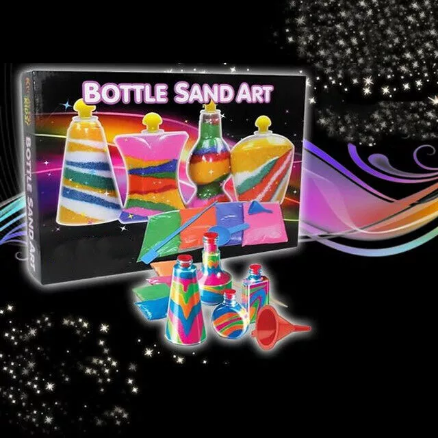 Glow In The Dark Sand Art Bottle Kids Girls Craft Diy Hobby Party Activity Toy