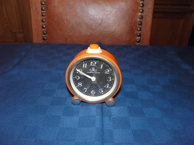 MEISTER ANKER WECKER mechanisch mit Handaufzug Vintage Retro - Orange 9 ...