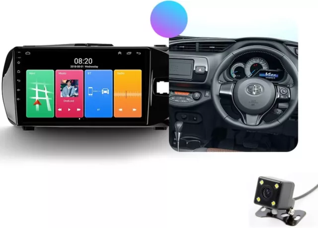 22.9cm Android Radio 2gb 32gb Voiture pour Toyota Vitz Monture Harnais Plus Rear