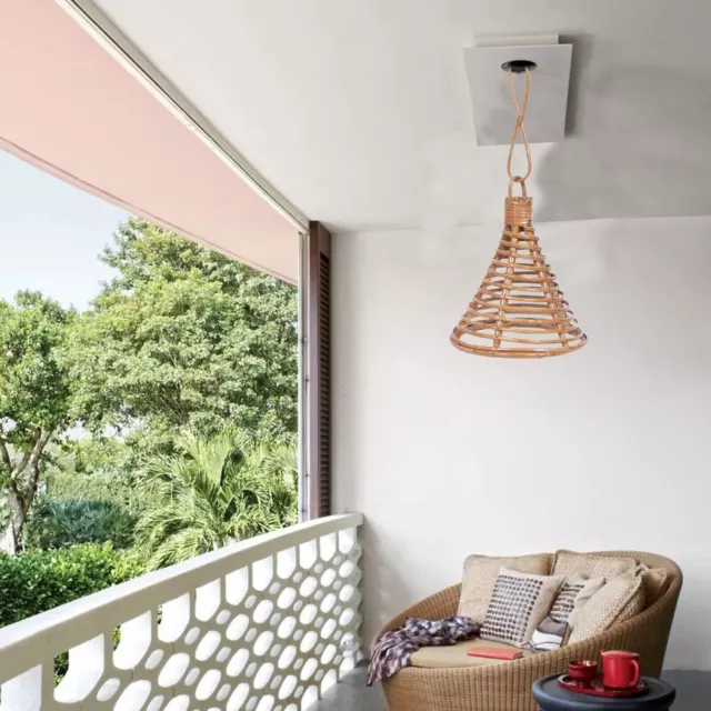 Handmade Eco-Friendly Cane Rattan Wicker Hanging Lamp Ceiling Light Shade