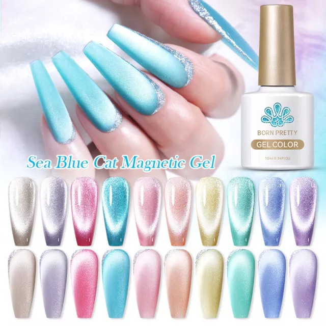 BORN PRETTY 10ml Sea Blue Cat Magnetic Gel Polish Soak Off UV Maniküre Nail Gel