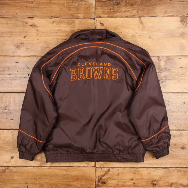 NFL Windbreaker Jacke L Cleveland braun mit Kapuze brauner Reißverschluss 2