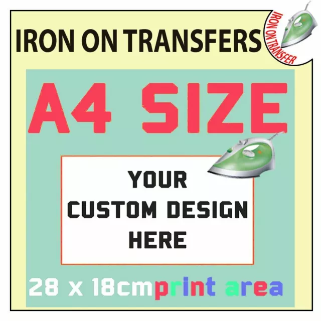 Custom Design Iron on Transfer T-Shirt Personalised Text Name Logo Digital  Vinyl