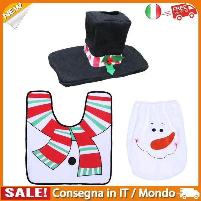 IT Christmas Decoration Santa Toilet Seat Cover Paper Rug Bathroom Set-119702