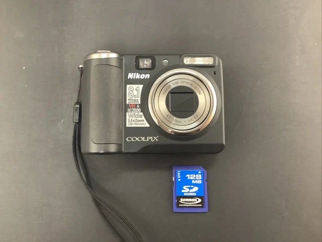 Nikon COOLPIX P50 8.1MP Digital Camera Black w/128mb Card Tested Working