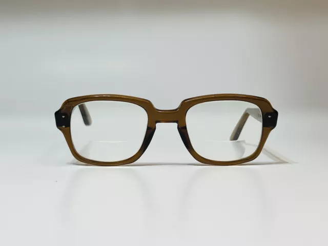 Uss Vintage Gi Issue Brown Horn Rim Eyeglass 50-22 Vietnam Era Military