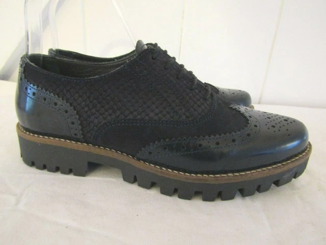 clarks navy brogues womens