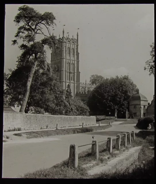 Glass Magic Lantern Slide CHIPPING CAMPDEN CHURCH C1910 OLD PHOTO