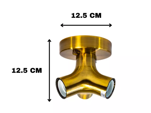 LED Unterputz Gold 3 Decken- oder Wandleuchte Armatur 3 E27 Lampenhalter 3 Wege Bronze