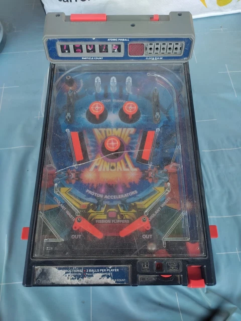 Vintage TOMY 1979 Atomic Arcade Electronic Pinball sounds TESTED a