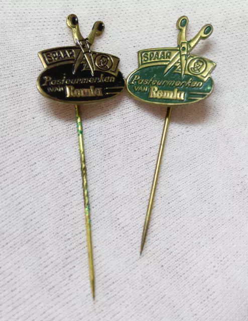 2 Pins Pour Epingle Badge Remia Collection Réseau Hollande C.1960