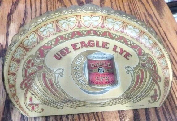 Eagle Lye antique advertising crumb tray pan sweeper lithograph Chas. Shonk 1900 Eagle Lye antique advertising crumb tray pan sweeper lithograph Chas. Shonk 1900