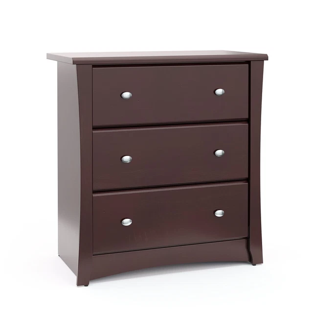 Modern Stylish 3 Drawer Nursery&Bedroom Kids Dresser Engineered Wood Espresso US