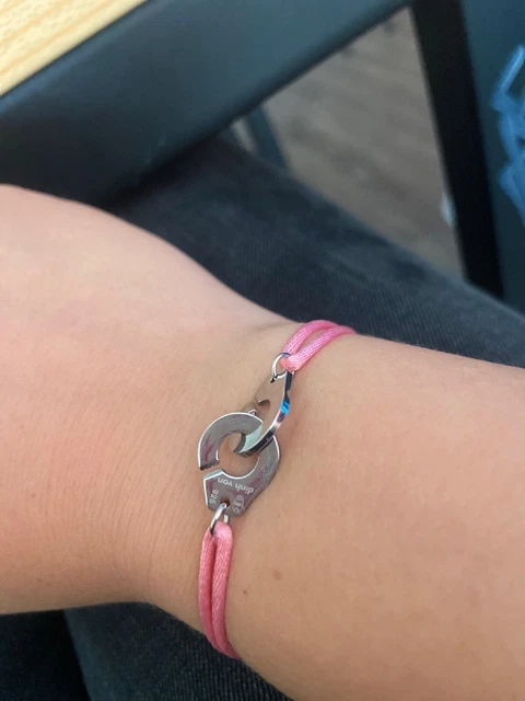 Bracelet cordon menottes bleu argent Kohs  Jollia