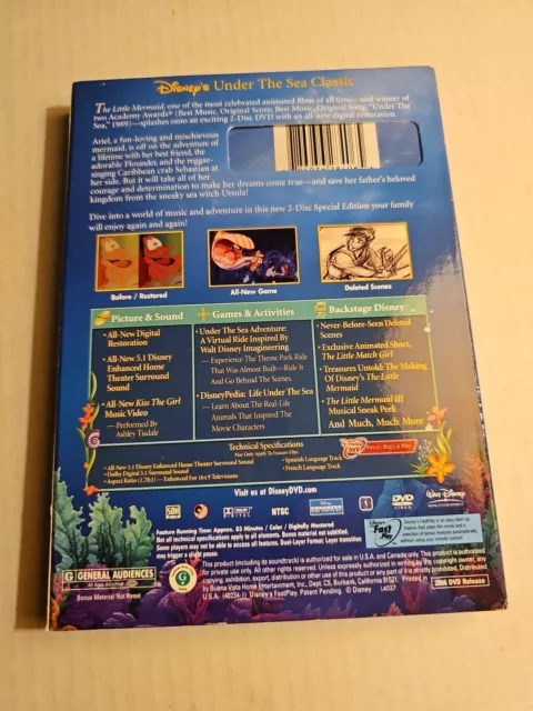 The Little Mermaid DVD, 2006, 2-Disc Set, Platinum Edition Brand New/sealed 2