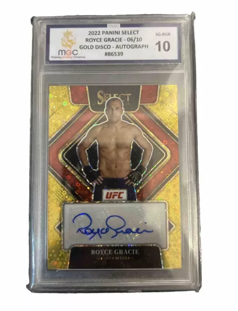 Royce Gracie Panini Select 2022 Auto Gold Disco/10