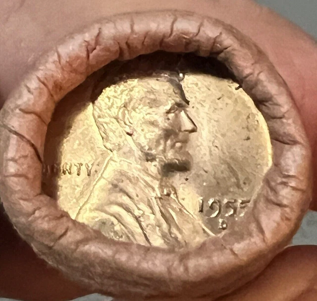 *Obw 1955 D Lincoln Wheat Penny *Rare Cent Roll *Federal Reserve Bank Of Chicago
