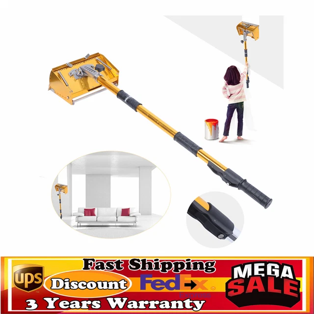 9.8" Drywall Taping Set Flat Finishing Box Set w/ 40''-64'' Extendable Handle
