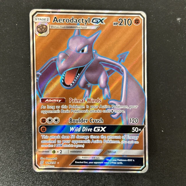 Aerodactyl GX 224/236 Ultra Rare Holo Mint Condition Unified Minds SH3/1