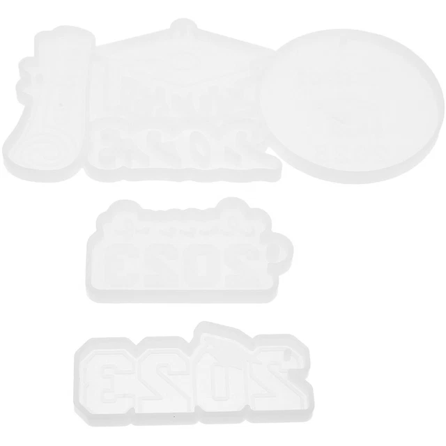 3 Pcs garbage bags Graduation Keychain Mold Circle Stencils Chocolate Candy Mold