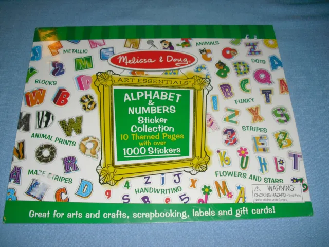 NEW SEALED Melissa & Doug over 1000 Sticker Collection Alphabet & Numbers #4191