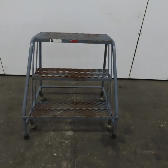 Cotterman 3 Step Steel Rolling Ladder Steps 24" Wide 30" Height 450Lb Cap