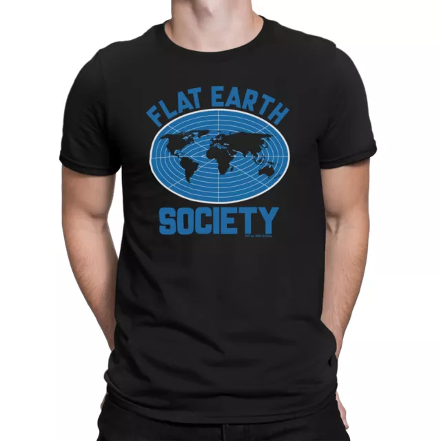 Mens FLAT EARTH SOCIETY T-Shirt World Conspiracy Stanley Stella Premium Gift