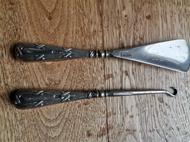 Silver Shoe Horn & Button Hook Pair 1910