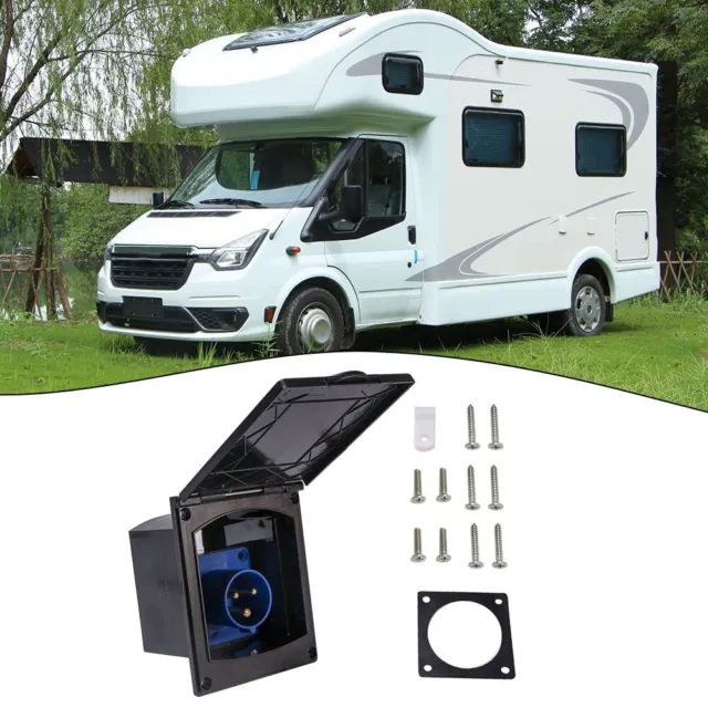 Prise de raccordement noire de haute qualité 230V 16A pour camping-car caravane