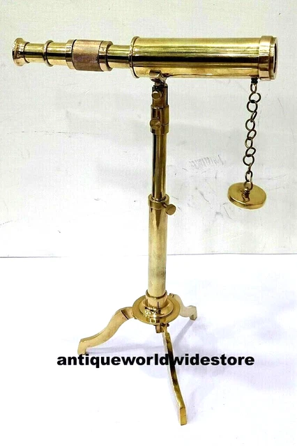 Nautical Vintage Brass Telescope collectible Telescope With Tripod Stand Gift