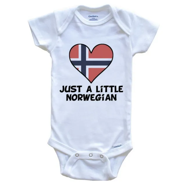 Just A Little Norwegian Bodysuit - Funny Norway Flag Heart Baby Bodysuit