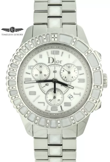 Ladies Dior Cristal CD114311 Chronograph 38mm Sapphire & Diamond Watch MINT
