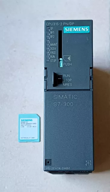 Cpu Siemens Simatic S7-300   6Es7 315-2Eh14-Oabo + Mmc 2Mb 6Es7953-8Ll31-Oaao