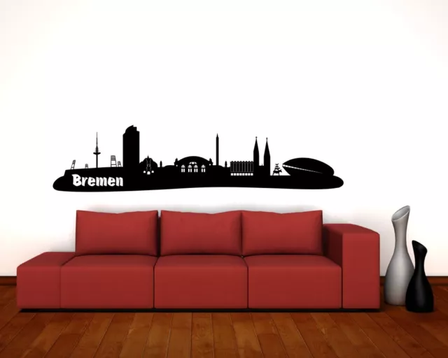 Samunshi Wandtattoo Bremen 50cm Wandaufkleber Skyline Deko City 2