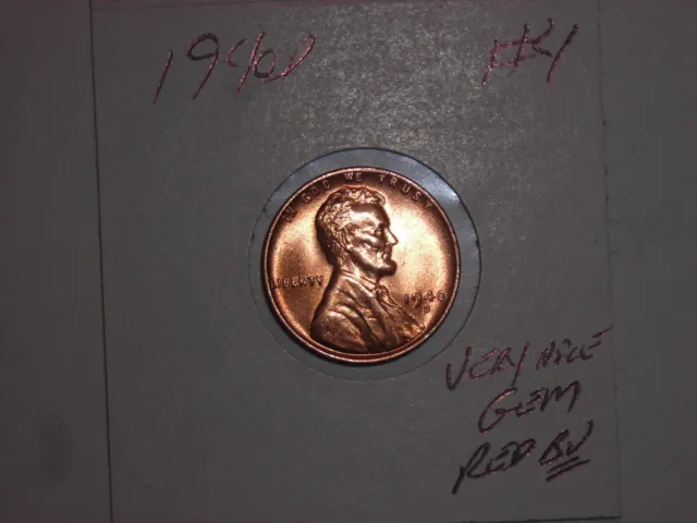 wheat penny 1940D GREAT GEM RED BU 1940-D LINCOLN CENT LOT #4 GEM RED UNC