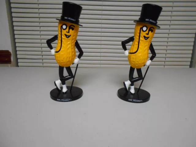 Two (2) Planters Mr. Peanut Plastic Coin Bank 1990 Planters
