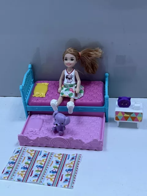 BARBIE PLAYSET Bedroom Set With Furniture Doll Accessories