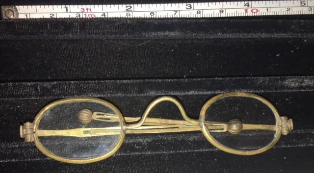Rare Pair Early American Gold Filled Eyeglasses Spectacles Antique 19th Century