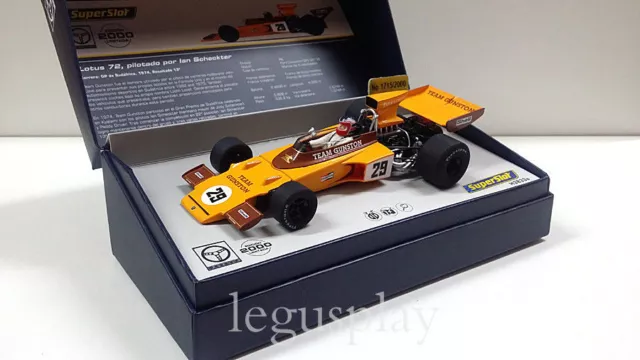 Slot scx scalextric superslot H3833A Legends Lotus 72 " Ian Scheckter "