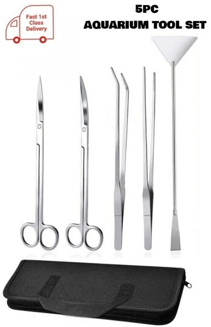 AQUARIUM PLANT CUTTING TOOL SET TWEEZER SCRAPER STAINLESS STEEL 1-5pc